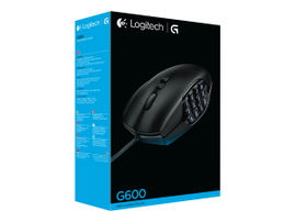 Logitech Gaming Mouse G600 MMO - Ratón - diestro - laser - 20 botones - cableado - USB - negro