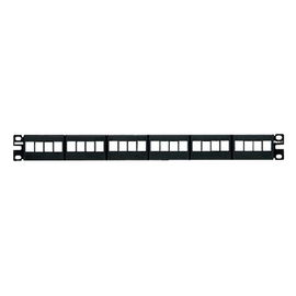 Panel de Parcheo Modular Keystone (Sin Conectores), de 24 Puertos, Identificación con Etiqueta Adhesiva,  1UR