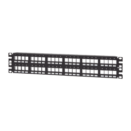 Panel de Parcheo Modular Keystone (Sin Conectores), Numerado y Espacio para Etiquetas, de 48 puertos, 2UR