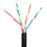 Bobina de 1000 ft ( 305 m ) Cat5e con gel para exterior, color Negro, para aplicaciones en sistemas de redes de datos y cableado estructurado.Uso intemperie.