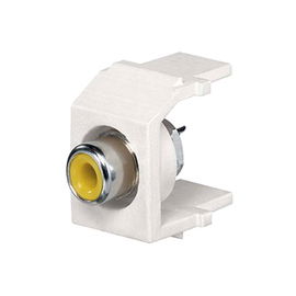 Conector RCA Keystone, con RCA para Soldar Color Amarillo, Módulo Blanco Conector RCA Keystone, con RCA para Soldar Color Amarillo, Módulo Blanco