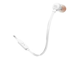 JBL T110 - Auriculares internos con micro - en oreja - cableado - conector de 3,5 mm - blanco