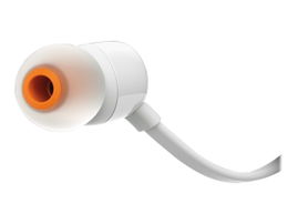 JBL T110 - Auriculares internos con micro - en oreja - cableado - conector de 3,5 mm - blanco