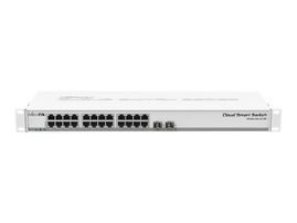 MikroTik Cloud Smart Switch CSS326-24G-2S+RM - Conmutador - inteligente - 24 x 10/100/1000 + 2 x 10 Gigabit SFP+ - montaje en rack - Passive PoE