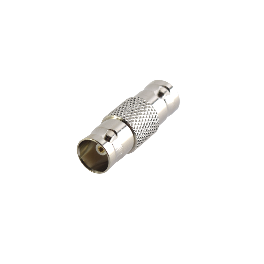 Adaptador Tipo Barril para 75 Ohm de Conectores BNC Hembra a BNC Hembra, Niquel / Oro / Teflón.