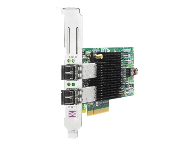 HPE 82E - Adaptador de bus de host - PCIe 2.0 x4 / PCIe x8 perfil bajo - 8Gb Fibre Channel x 2 - para Modular Smart Array 1040, 2040; ProLiant DL370 G6, SL210t Gen8; StoreEasy 3850