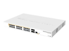MikroTik Cloud Router Switch CRS328-24P-4S+RM - Conmutador - L3 - Gestionado - 24 x 10/100/1000 (PoE) + 4 x 10 Gigabit SFP+ - montaje en rack - PoE+ (450 W)