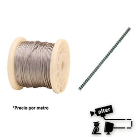 CABLE RETENIDA VENTA POR METRO, DIAMETRO 3/16