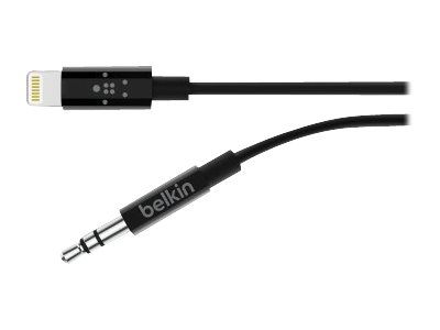 Belkin - Cable de Lightning a conector de auriculares - Lightning macho a mini-phone stereo 3.5 mm macho - 91.4 cm - negro Belkin - Cable de Lightning a conector de auriculares - Lightning macho a mini-phone stereo 3.5 mm macho - 91.4 cm - negro