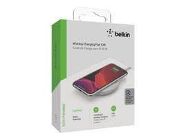 Belkin - Base de carga inalámbrica + adaptador de corriente CA - 10 vatios - blanco Belkin - Base de carga inalámbrica + adaptador de corriente CA - 10 vatios - blanco