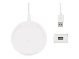 Belkin - Base de carga inalámbrica + adaptador de corriente CA - 10 vatios - blanco Belkin - Base de carga inalámbrica + adaptador de corriente CA - 10 vatios - blanco