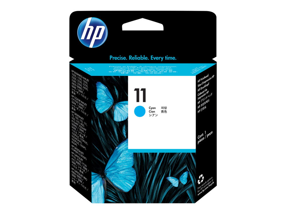 HP 11 - Cián - cabezal de impresión - para Business Inkjet 1000, 1100, 1200, 2300, 2800; DesignJet 110, 70; Officejet Pro K850