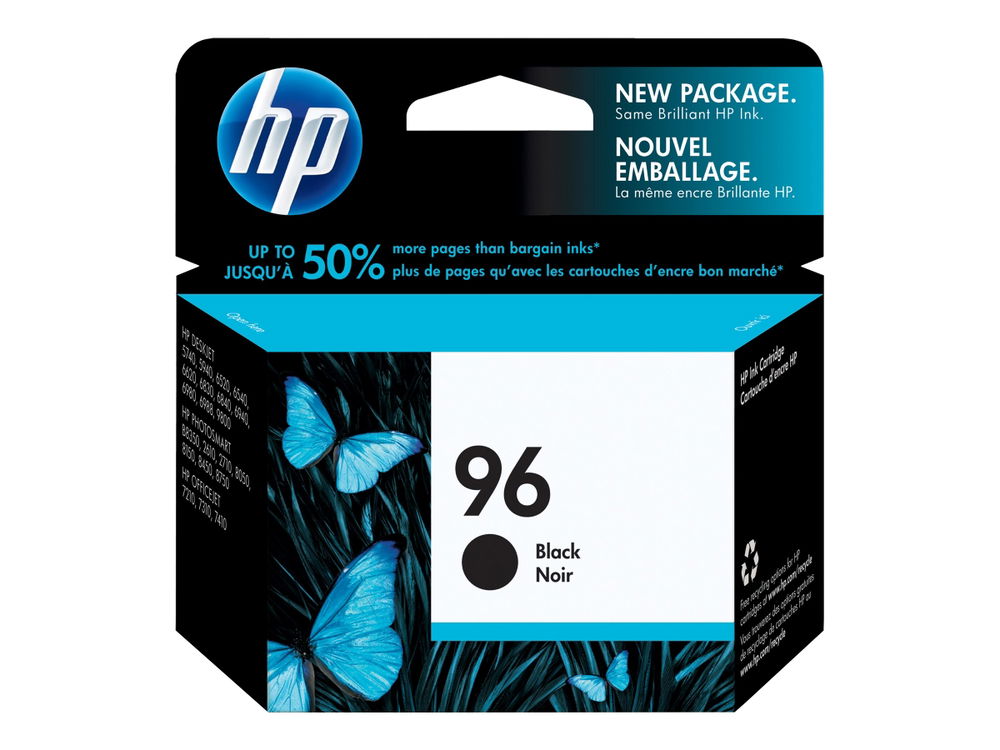 HP 96 - 21 ml - negro - original - cartucho de tinta - para Deskjet 69XX; Officejet 72XX, K7100; Photosmart 25XX, 26XX, 27XX, 81XX, 84XX, 87XX