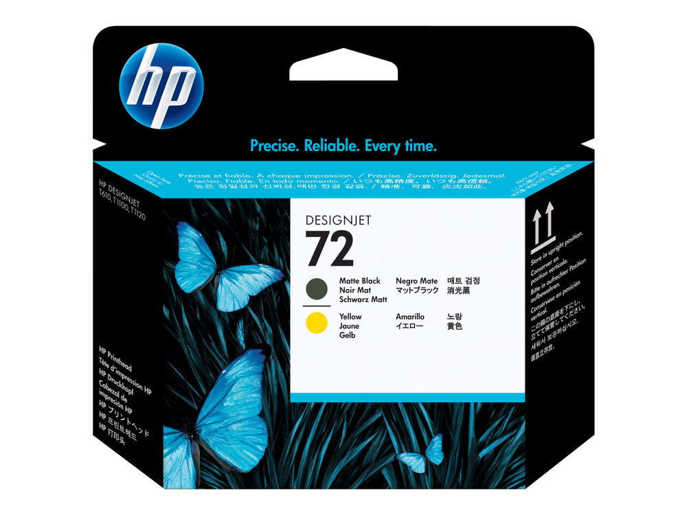 HP 72 - Amarillo, negro mate - cabezal de impresión - para DesignJet T1100, T1100ps, T1200, T1200ps, T1300, T610, T620, T770, T790 HP 72 - Amarillo, negro mate - cabezal de impresión - para DesignJet T1100, T1100ps, T1200, T1200ps, T1300, T610, T620, T770, T790