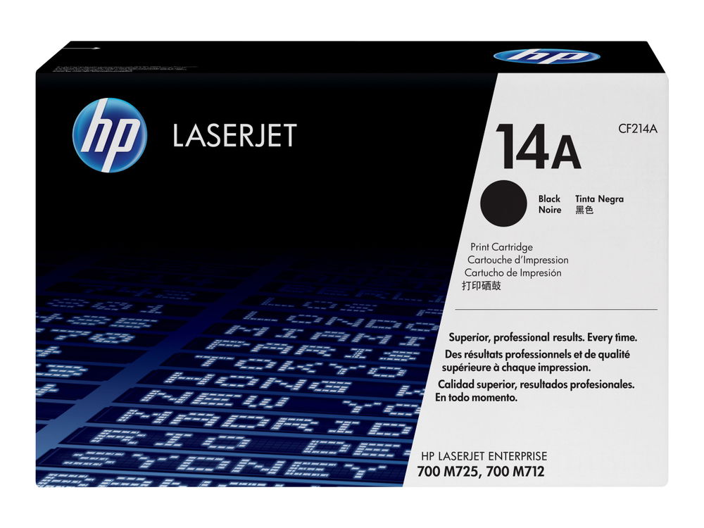 HP 14A - Negro - original - LaserJet - cartucho de tóner (CF214A) - para Color LaserJet M725; LaserJet Enterprise 700, M712, MFP M725; LaserJet Managed MFP M725