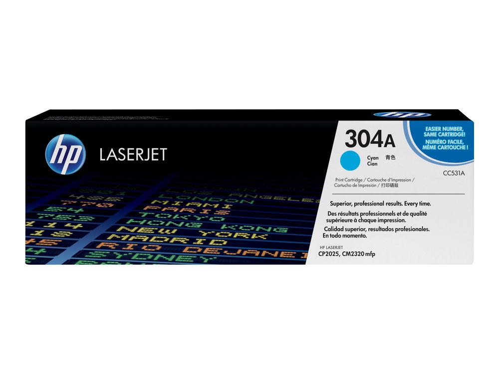 HP 304A - Cián - original - LaserJet - cartucho de tóner (CC531A) - para Color LaserJet CM2320fxi, CM2320n, CM2320nf, CP2025, CP2025dn, CP2025n, CP2025x