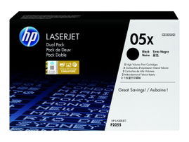 HP 05X - Paquete de 2 - Alto rendimiento - negro - original - LaserJet - cartucho de tóner (CE505XD) - para LaserJet P2055, P2055d, P2055dn, P2055x