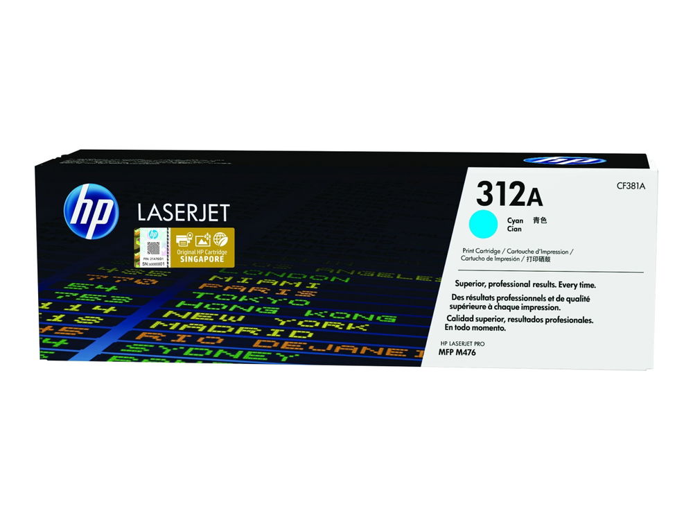 HP 312A - Cián - original - LaserJet - cartucho de tóner (CF381A) - para Color LaserJet Pro MFP M476dn, MFP M476dw, MFP M476nw
