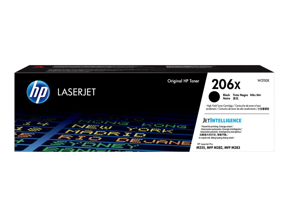 HP 206X - Alto rendimiento - negro - original - LaserJet - cartucho de tóner (W2110X) - para Color LaserJet Pro M255, M283, MFP M282, MFP M283