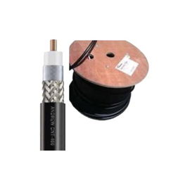 Cable coaxial 90% de blindaje, certificación RoHS, conductor de cobre revestido de aluminio, 50 Ohms, Carrete de 100 m Cable coaxial 90% de blindaje, certificación RoHS, conductor de cobre revestido de aluminio, 50 Ohms, Carrete de 100 m
