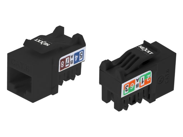 Nexxt Solutions Infrastructure - Keystone Jack - Category 6 - Unshield 110 Type BK Nexxt Solutions Infrastructure - Keystone Jack - Category 6 - Unshield 110 Type BK