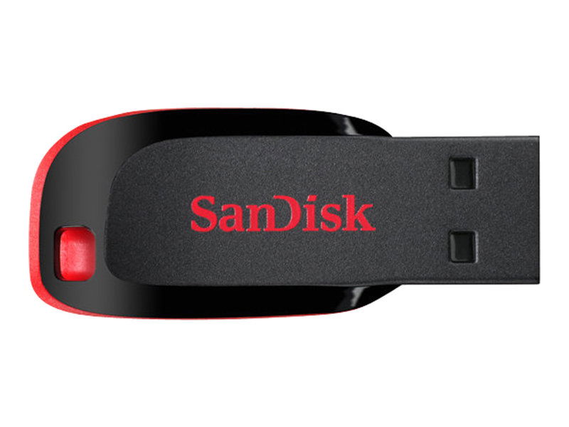 SanDisk Cruzer Blade - Unidad flash USB - 64 GB - USB 2.0 - negro, rojo