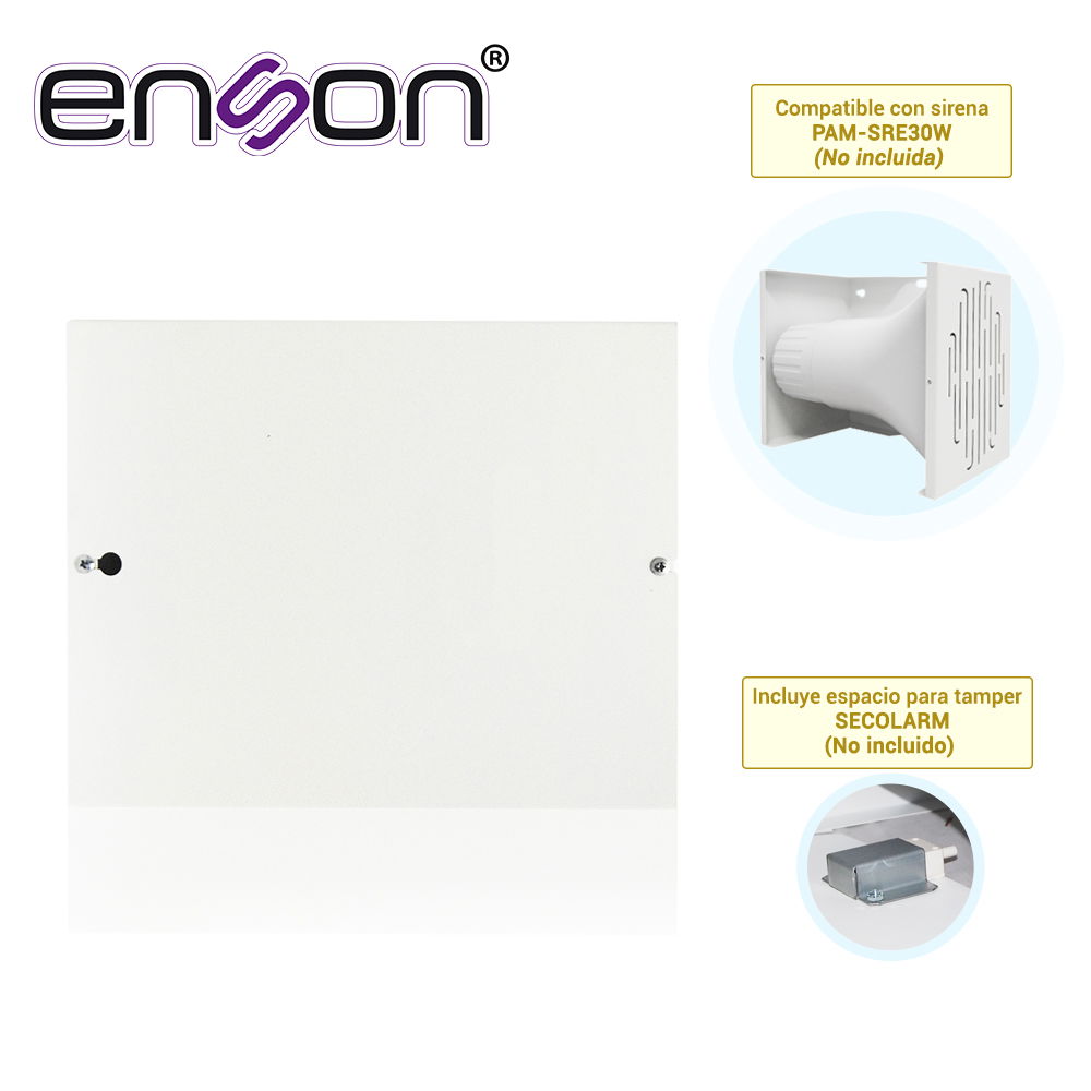 GABINETE ENSON LINCE11 PARA SIRENA DE 30W COMPATIBLE CON MODELO PAM-SRE30W Y TAMPER SECOLARM SS-072Q