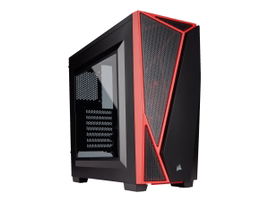 CORSAIR Carbide Series SPEC-04 - Torre - ATX - panel lateral con ventana - sin fuente de alimentación (ATX) - negro, rojo - USB/Audio