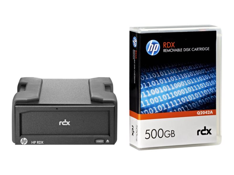 HPE RDX Removable Disk Backup System - Unidad de disco - cartucho RDX - SuperSpeed USB 3.0 - externo - con cartucho de 500 GB
