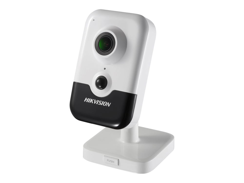 Hikvision 2 MP EXIR Fixed Cube Network Camera DS-2CD2423G0-IW - Cámara de vigilancia de red - color (Día y noche) - 2 MP - 1920 x 1080 - montaje M12 - focal fijado - audio - inalámbrico - Wi-Fi - LAN 10/100 - MJPEG, H.264, H.265, H.265+ - CC 12 V/PoE