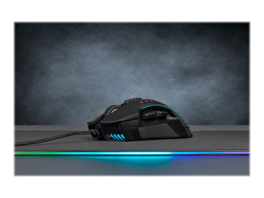 CORSAIR Gaming GLAIVE RGB PRO - Ratón - óptico - 7 botones - cableado - USB - negro