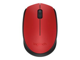 Logitech M170 - Ratón - diestro y zurdo - inalámbrico - 2.4 GHz - receptor inalámbrico USB - rojo