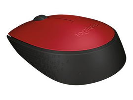 Logitech M170 - Ratón - diestro y zurdo - inalámbrico - 2.4 GHz - receptor inalámbrico USB - rojo