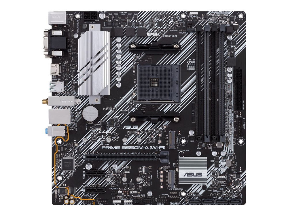 ASUS PRIME B550M-A (WI-FI) - Placa base - micro ATX - Socket AM4 - AMD B550 Chipset - USB 3.2 Gen 1, USB 3.2 Gen 2 - Bluetooth, Gigabit LAN, Wi-Fi 6 - Tarjeta gráfica (CPU necesaria) - HD Audio (8-canales)