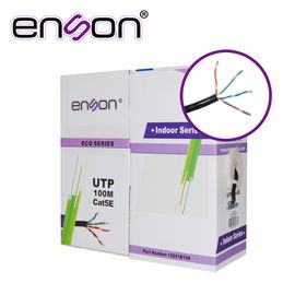 CABLE UTP CAT5E ENSON 12251B100 SERIE ECO CAL. 24AWG CCA BOBINA DE 100MTS PVC NEGRO USO INTERIOR CABLE UTP CAT5E ENSON 12251B100 SERIE ECO CAL. 24AWG CCA BOBINA DE 100MTS PVC NEGRO USO INTERIOR