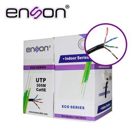 CABLE UTP CAT5E ENSON 12251B305 SERIE ECO CALIBE 24 AWG CCA BOBINA DE 305 METROS FORRO PVC COLOR NEGRO USO INTERIOR RECOMENDADO PARA TRANSMISION DE DATOS BASE 10,100 CABLE UTP CAT5E ENSON 12251B305 SERIE ECO CALIBE 24 AWG CCA BOBINA DE 305 METROS FORRO PVC COLOR NEGRO USO INTERIOR RECOMENDADO PARA TRANSMISION DE DATOS BASE 10,100