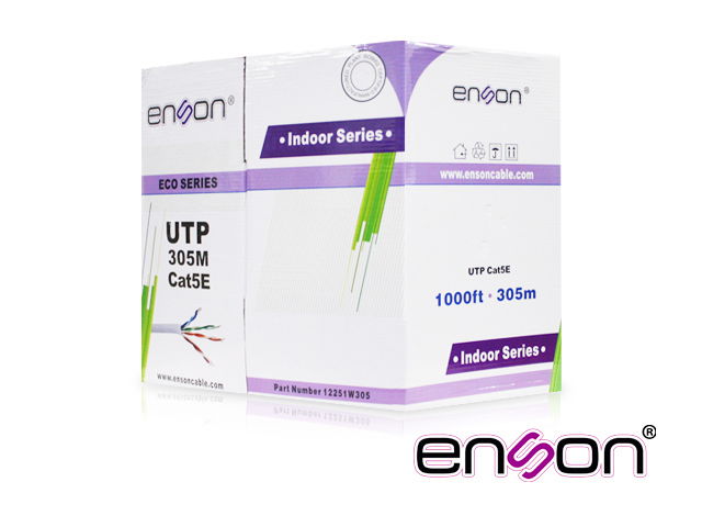 CABLE UTP CAT5E ENSON 12251W305 SERIE ECO CALIBE 24 AWG CCA BOBINA DE 305 METROS FORRO PVC COLOR BLANCO USO INTERIOR RECOMENDADO PARA TRANSMISION DE DATOS BASE 10,100 CABLE UTP CAT5E ENSON 12251W305 SERIE ECO CALIBE 24 AWG CCA BOBINA DE 305 METROS FORRO PVC COLOR BLANCO USO INTERIOR RECOMENDADO PARA TRANSMISION DE DATOS BASE 10,100