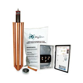 Kit Antivandalico de Puesta a Tierra de 100 Amperes con Electrodo, Filtro y Compuesto H2Ohm. Kit Antivandalico de Puesta a Tierra de 100 Amperes con Electrodo, Filtro y Compuesto H2Ohm.