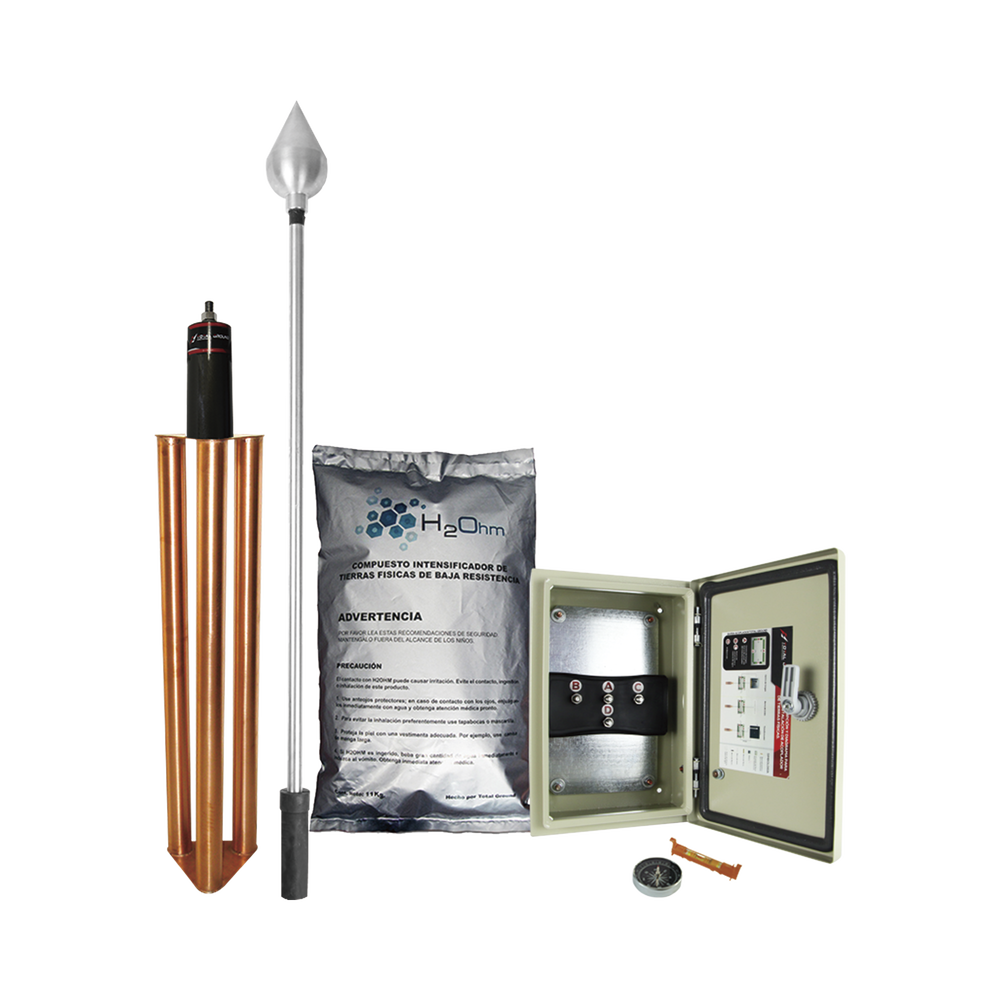 Kit de Pararrayo con Punta con Diámetro de Protección de 160 metros.