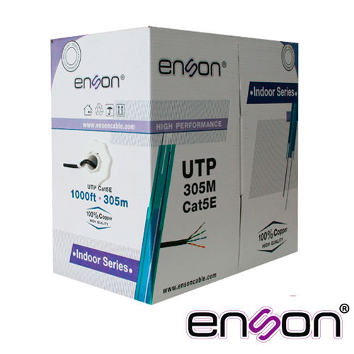 CABLE UTP CAT5E ENSON 13251B305 SERIE PRO-II CALIBE 24 AWG 100% COBRE BOBINA DE 305 METROS FORRO PVC COLOR NEGRO USO INTERIOR RECOMENDADO PARA CCTV, VIDEO IP Y REDES BASE 10,100 CABLE UTP CAT5E ENSON 13251B305 SERIE PRO-II CALIBE 24 AWG 100% COBRE BOBINA DE 305 METROS FORRO PVC COLOR NEGRO USO INTERIOR RECOMENDADO PARA CCTV, VIDEO IP Y REDES BASE 10,100
