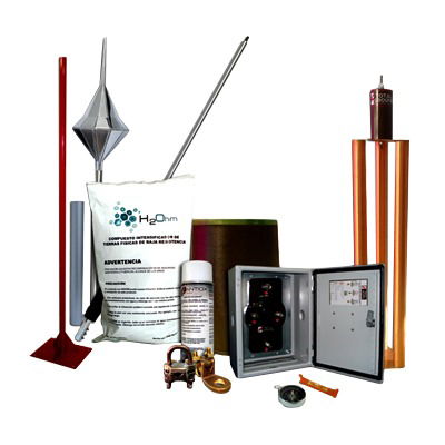 Kit Pararrayo con Accesorios para Protección de Diámetro de 160 m. Kit Pararrayo con Accesorios para Protección de Diámetro de 160 m.