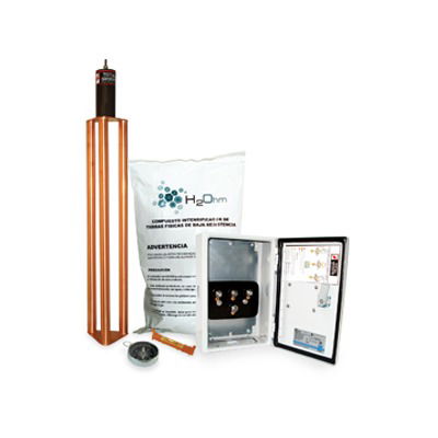 Kit de puesta a tierra de 70 A con Electrodo, Filtro, Acoplador y Compuesto H2Ohm. Kit de puesta a tierra de 70 A con Electrodo, Filtro, Acoplador y Compuesto H2Ohm.