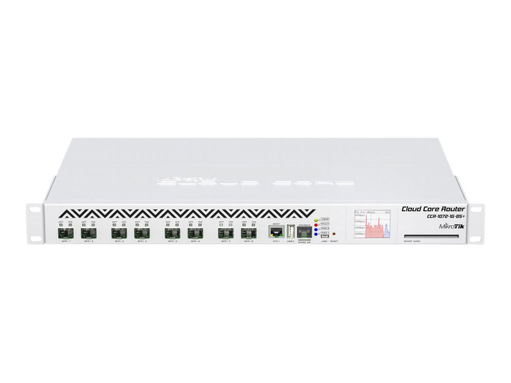 MikroTik Cloud Core Router CCR1072-1G-8S+ - Router - 10 GigE - montaje en rack MikroTik Cloud Core Router CCR1072-1G-8S+ - Router - 10 GigE - montaje en rack