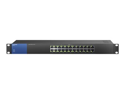 Linksys Business LGS124P - Conmutador - sin gestionar - 12 x 10/100/1000 (PoE+) + 12 x 10/100/1000 - montaje en rack - PoE+ (120 W) - ca 100/230 V