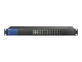 Linksys Business LGS124P - Conmutador - sin gestionar - 12 x 10/100/1000 (PoE+) + 12 x 10/100/1000 - montaje en rack - PoE+ (120 W) - ca 100/230 V