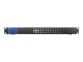 Linksys Business LGS124P - Conmutador - sin gestionar - 12 x 10/100/1000 (PoE+) + 12 x 10/100/1000 - montaje en rack - PoE+ (120 W) - ca 100/230 V