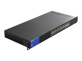 Linksys Business LGS124P - Conmutador - sin gestionar - 12 x 10/100/1000 (PoE+) + 12 x 10/100/1000 - montaje en rack - PoE+ (120 W) - ca 100/230 V