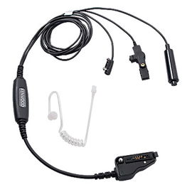 Three-wire Mini Lapel Microphone with Earpiece, Black color Universal Connector (IS) Three-wire Mini Lapel Microphone with Earpiece, Black color Universal Connector (IS)
