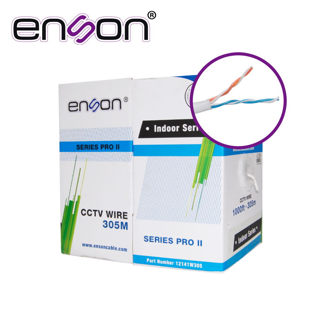 CABLE UTP ENSON 12141W305 4C/24 COLOR BLANCO SERIE PRO-II 100% COBRE IDEAL PARA INSTALACIONES DE CCTV ANALOGICO (VIDEO Y ALIMENTACIÓN) NO RECOMENDADO PARA SU USO EN VIDEO IP NI SOLUCIONES DE REDES, INSTALACIÓN EN INTERIORES **SOLO CUENTA CON 2 PARES CABLE UTP ENSON 12141W305 4C/24 COLOR BLANCO SERIE PRO-II 100% COBRE IDEAL PARA INSTALACIONES DE CCTV ANALOGICO (VIDEO Y ALIMENTACIÓN) NO RECOMENDADO PARA SU USO EN VIDEO IP NI SOLUCIONES DE REDES, INSTALACIÓN EN INTERIORES **SOLO CUENTA CON 2 PARES