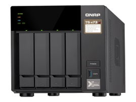 QNAP TS-473-4G - Servidor NAS - 4 compartimentos - SATA 6Gb/s - RAID 0, 1, 5, 6, 10, JBOD, 5 Hot Spare, intercambio en caliente 6, 10 repuesto rápido - RAM 4 GB - Gigabit Ethernet - iSCSI soporta